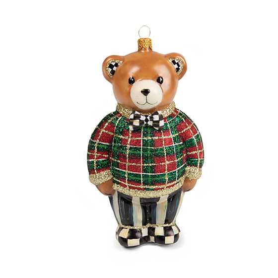 Glass Ornament – Tartan Bear