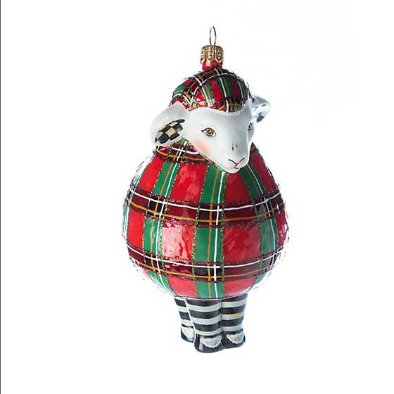 Glass Ornament – Tartan Sheep