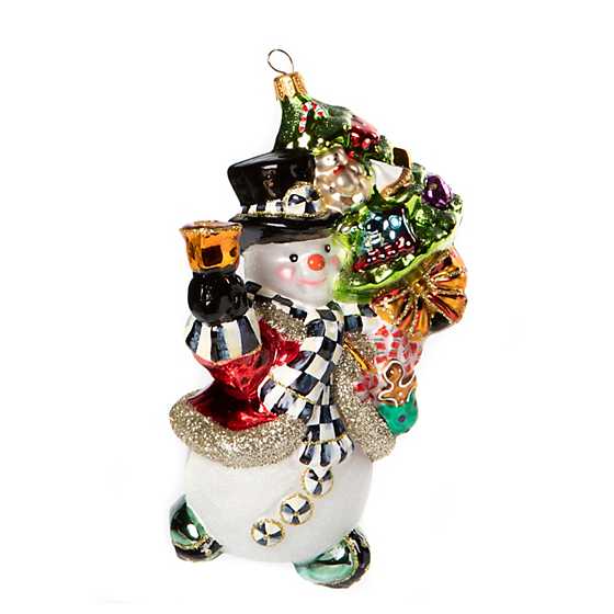 Glass Ornament – Top Hat Snowman