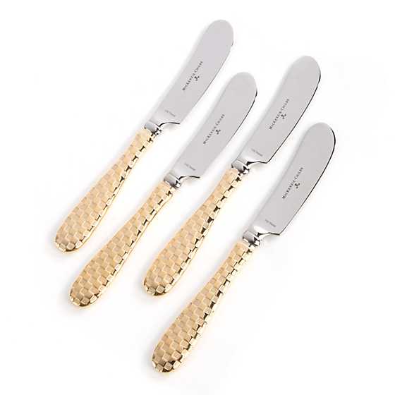 Gold Check Canape Knives – Set of 4