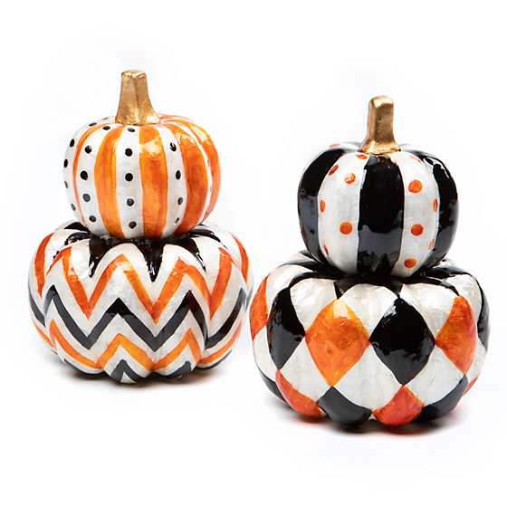 Halloween Stacked Capiz Pumpkins – Set of 2