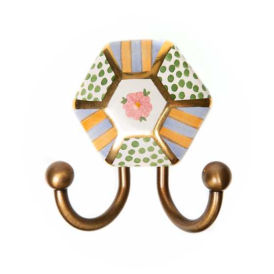 Hexy Rose Ceramic Knob Door Hook