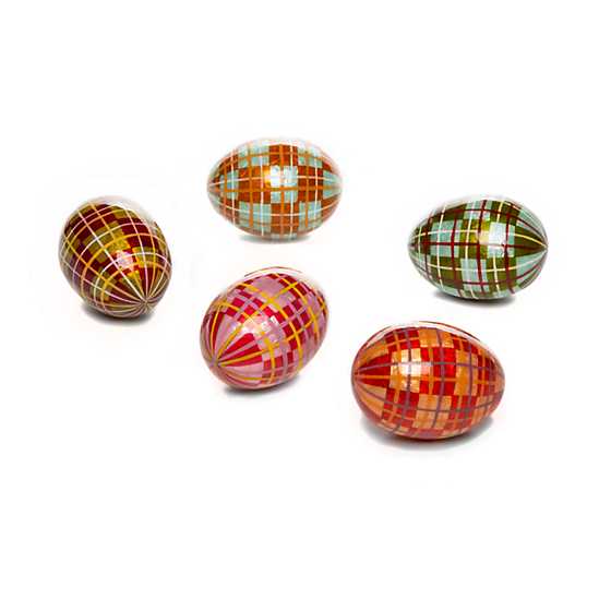 Highland Tartan Capiz Eggs – Set of 5