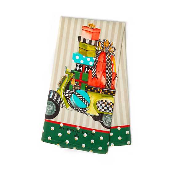 Holiday Scooter Dish Towel