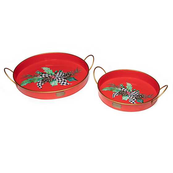 Holly Holiday Serving Trays – Set of 2