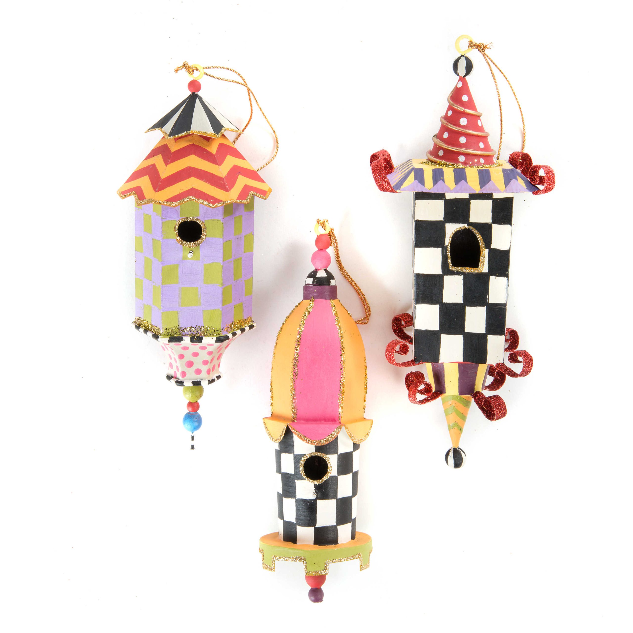 Birdhouse Ornaments – Set of 3