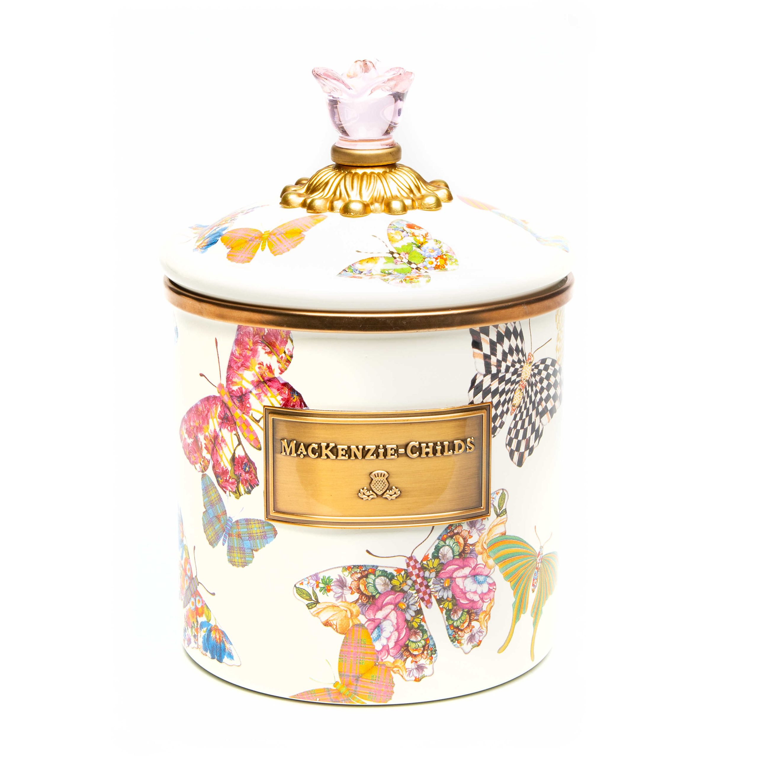 Butterfly Garden Small Canister – White