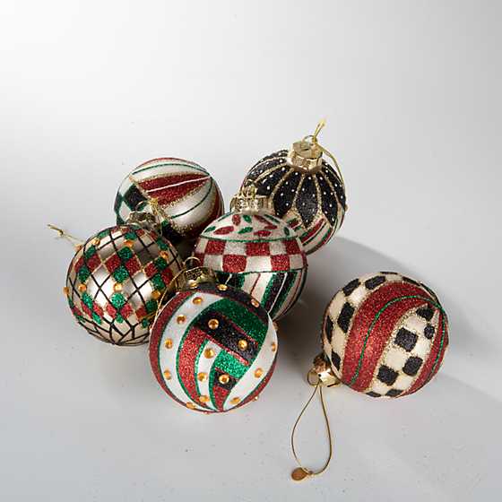 Jolly Glass Ball Ornaments – Set of 6