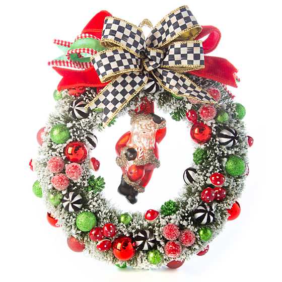 Jolly Holiday Bottle Brush Wreath