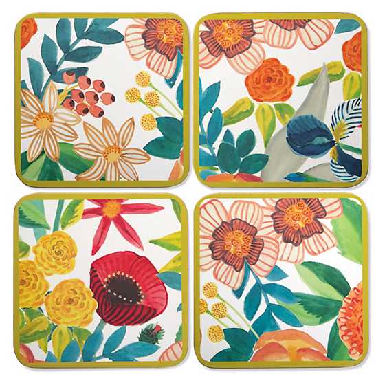 Kira’s Garden Cork Back Coasters – Set of 4