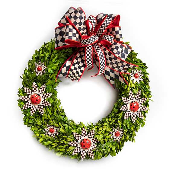 Ladybug Boxwood Wreath