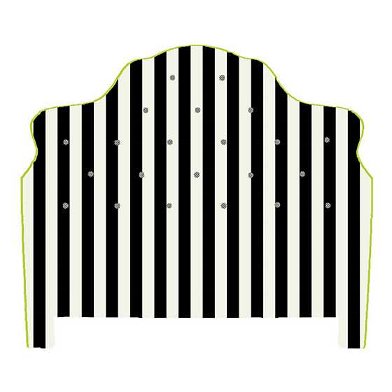 Marquee Headboard – Chenille Black Stripe – King