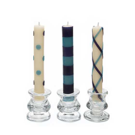 Mini Dinner Candles – Blue & Navy – Set of 6