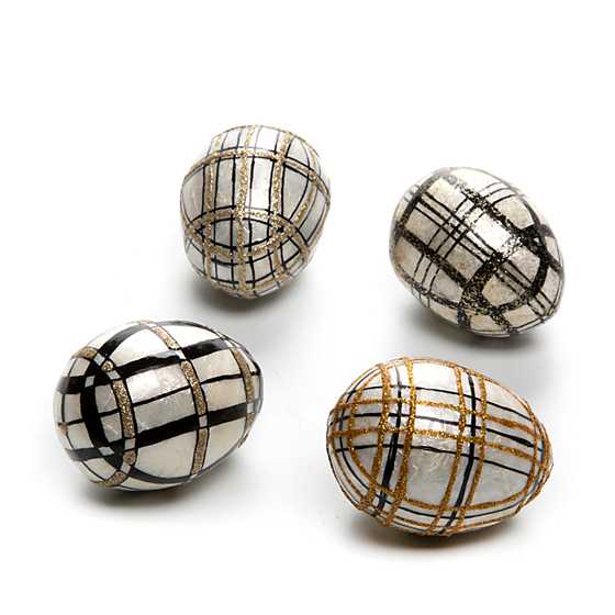 Mod Plaid Capiz Eggs – Set of 4