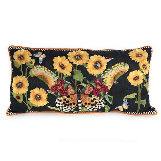 Monarch Butterfly Lumbar Pillow – Black