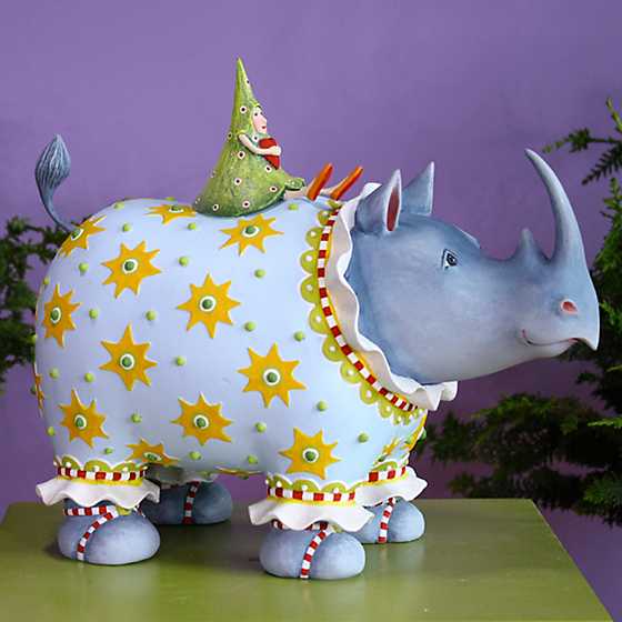 Patience Brewster Jambo Roberta Rhino Figure – Blue