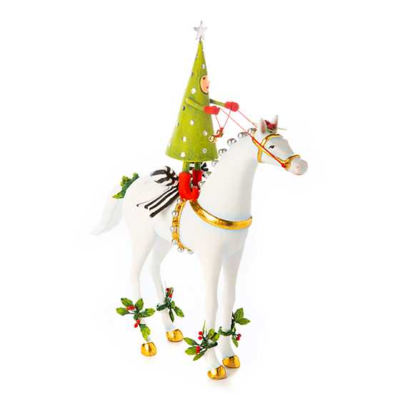 Patience Brewster Jingle Bells Horse with Tree Rider Figure