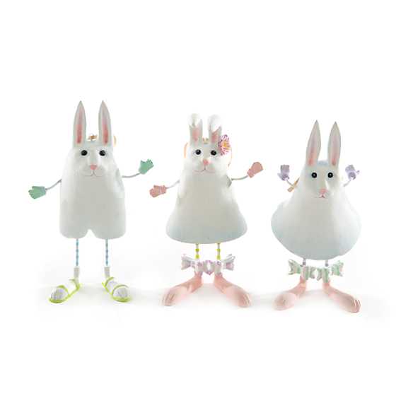 Patience Brewster Marshmallow Rabbit Ornaments – Set of 3