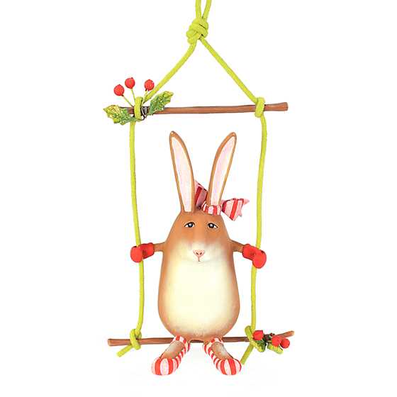 Patience Brewster Rebecca Rabbit on Swing Ornament