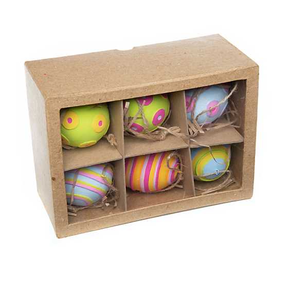 Patience Brewster Technicolor Eggs – Set of 6 – Stripe and Dot