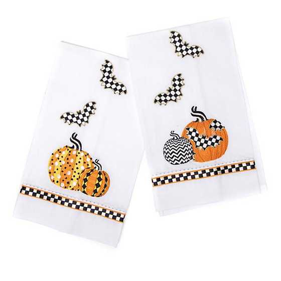 Polka Pumpkin Guest Towels – Set of 2