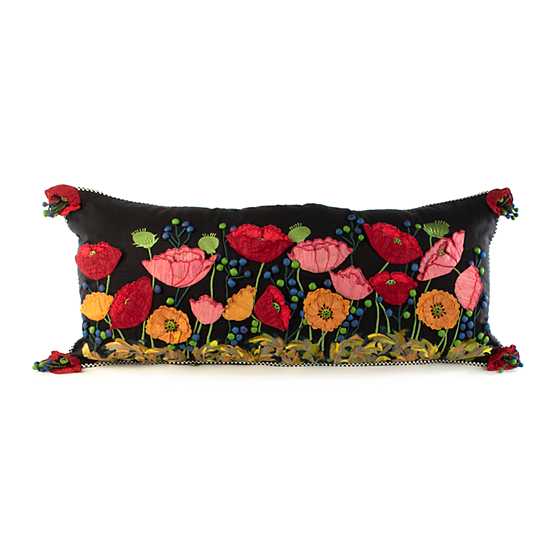 Poppy Lumbar Pillow – Black