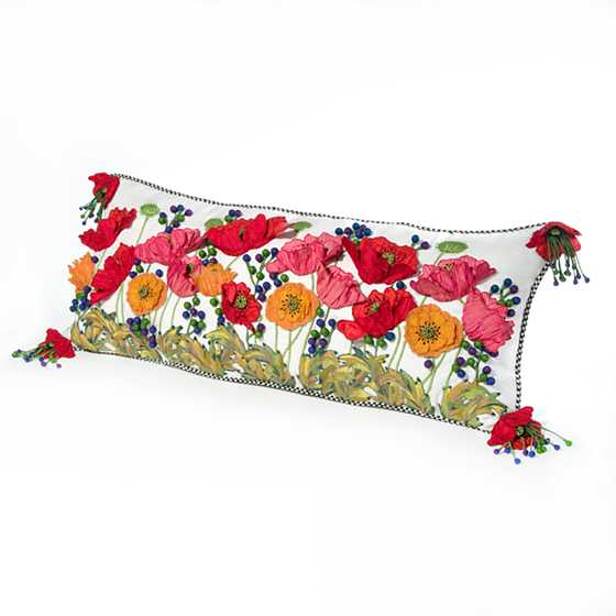 Red Poppy Lumbar Pillow