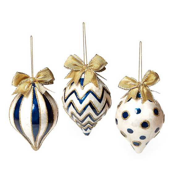 Royal Capiz Drop Ornaments – Set of 3