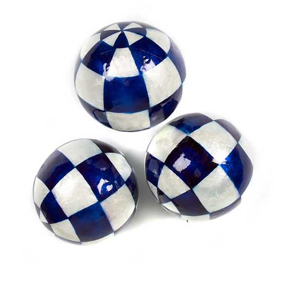 Royal Check Capiz Balls – Large – Set of 3