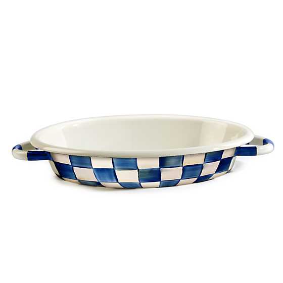 Royal Check Enamel Oval Gratin – Medium