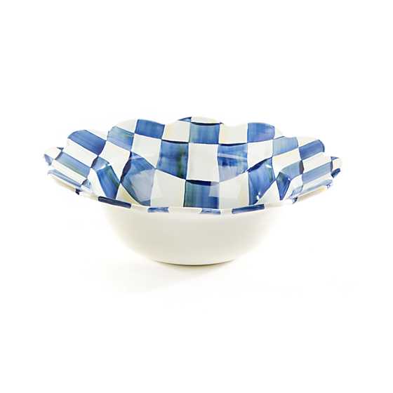 Royal Check Enamel Petal Serving Bowl