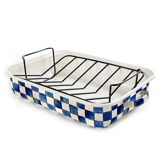 Royal Check Enamel Roasting Pan with Rack