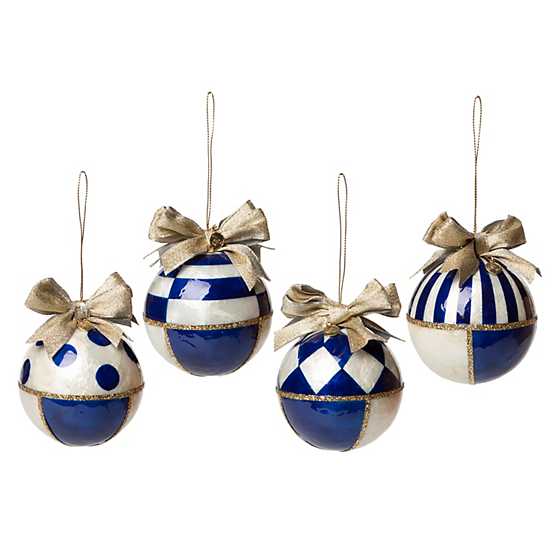 Royal Geo Capiz Ball Ornaments – Set of 4