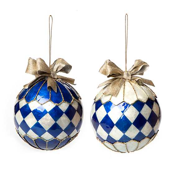 Royal Harlequin Capiz Ball Ornaments – Set of 2