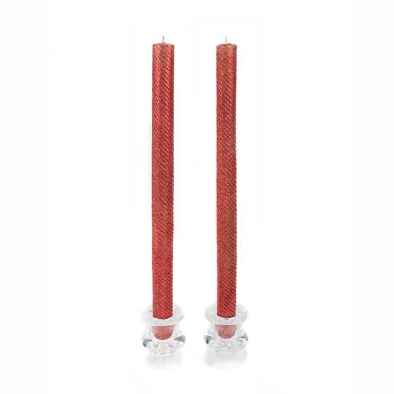 Shimmer Dinner Candles – Red – Set of 2