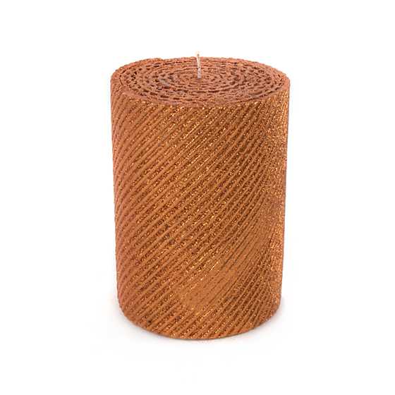 Shimmer Pillar Candle – 4″ – Copper