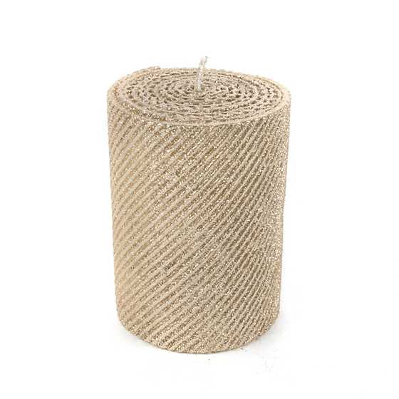 Shimmer Pillar Candle – 4″ – Gold