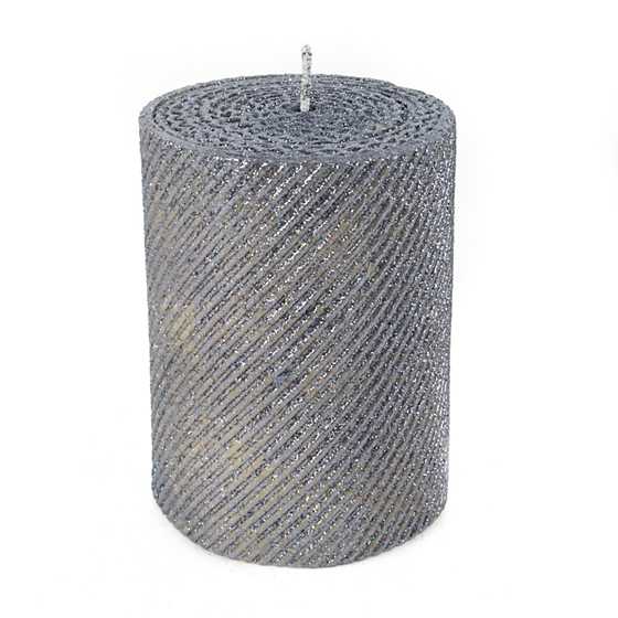 Shimmer Pillar Candle – 4″ – Gunmetal