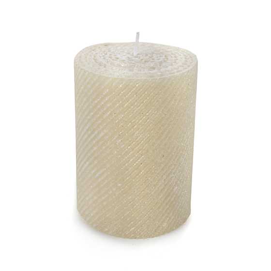 Shimmer Pillar Candle – 4″ – Pearl