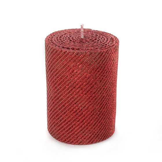 Shimmer Pillar Candle – 4″ – Red