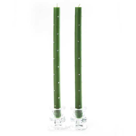 Sparkle Dinner Candles – Green – Set of 2