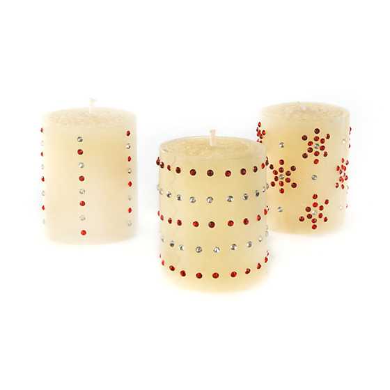 Sparkle Mini Pillar Candles – Set of 3