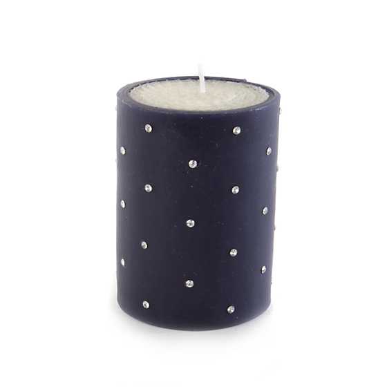 Sparkle Pillar Candle – 4″ – Navy