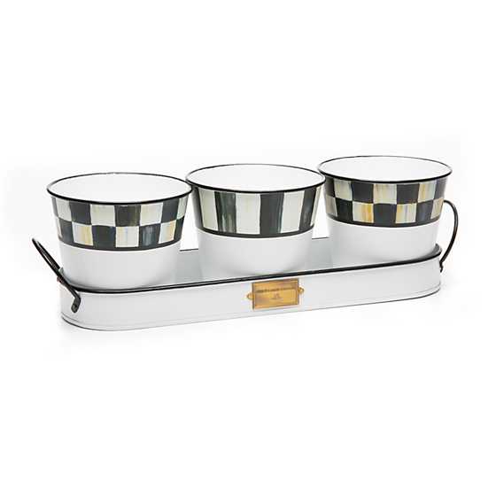 Spectator Galvanized Herb Pots with Tray – Set of 3