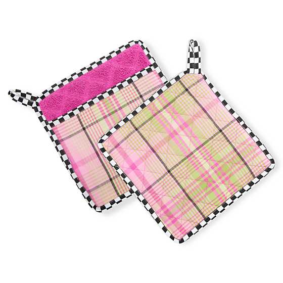 Spring Tartan Pot Holders – Set of 2