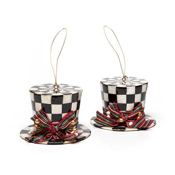 Top Hat Capiz Ornaments – Set of 2