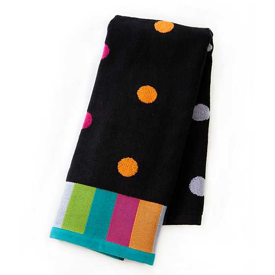 Trampoline Dot Hand Towel – Black