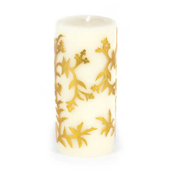 Vine Pillar Candle – 6″ – Gold