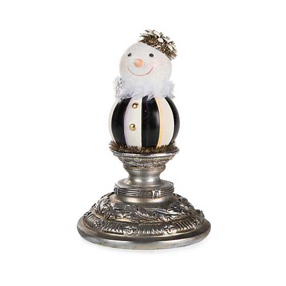 Vintage Silver Pedestal Snowman – Short