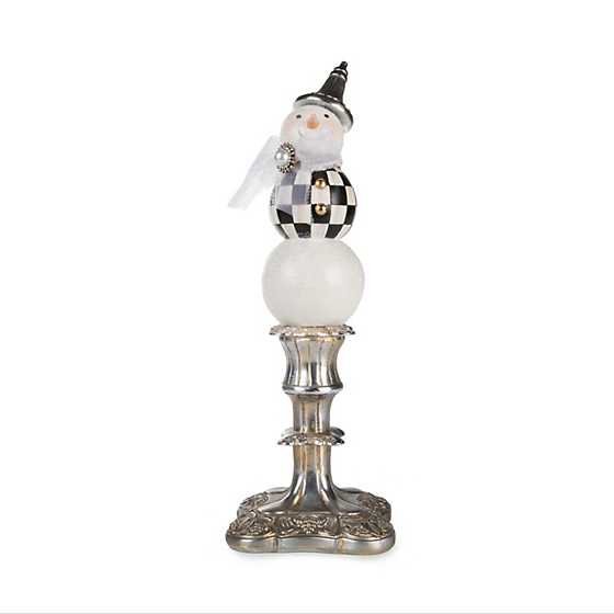 Vintage Silver Pedestal Snowman – Tall